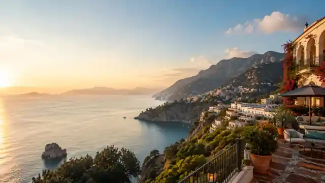 Coastal getaway at golden hour